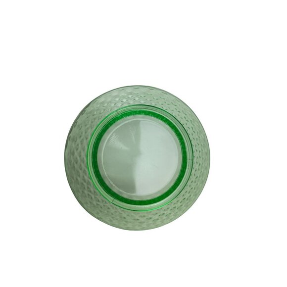 Imperial Glass Diamond Quilted Green 6-5/8" Round Footed Bowl Vintage - Picture 6 of 8